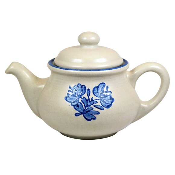 Pfaltzgraff Yorktowne Mini 2-Cup Teapot & Lid Vintage Blue Floral Tableware - Picture 1 of 5
